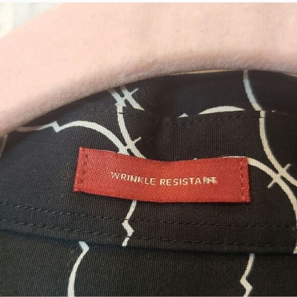 TALBOTS HABERDASHERY Trellis Print Wrinkle-Resistant Button Down Shirt 14 - Picture 4 of 9